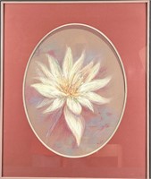 Framed Gail Bishop Waterlily Pastel