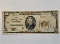 1929 $20 Reserve Bank Philadelphia
