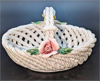 Vintage Italian Porcelain Flower Basket