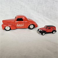 2 Budweiser Delivery Trucks Die Cast