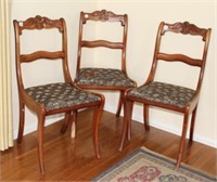 2 SIDE CHAIRS WITH PRESSED BACK FLORAL DESIGN