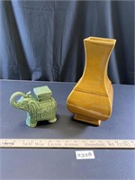 Two Trinket Pieces, Elephant & Vase