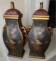 Pair of Decorative Ceramic Jars