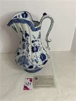 Chinese Porcelain Large Pitcher 9" Dia x 12" H