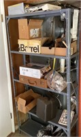 6' metal shelf + contents in garage