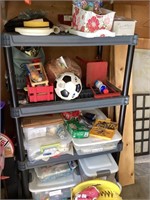 5' metal garage shelf plus contents