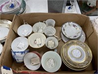 Painted China Coffee Cups & Saucers
