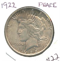 1922 Peace Silver Dollar