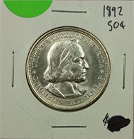 1892 Columbian Half Dollar Commemorative Gem BU