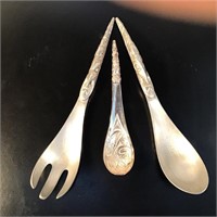 3 PEWTER SERVING UTENSILS