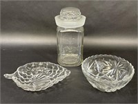 Glass Candy Dishes and Fleur de Lis Jar