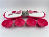New Tupperware Pink Servers & 1-3/4 Cup Soup Bowls