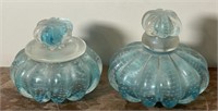 Vintage blue glass jar/perfume bottle