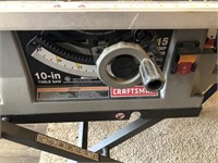 Craftsman 10" table saw with cart, works