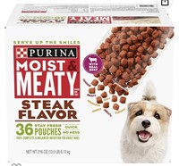 Purina Moist & Meaty Dog Food, Steak Flavor -