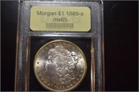 1885S Morgan  1.0  MS65  Key Date Gem