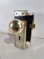 Brass Doorknob W/ 2 Skeleton Keys