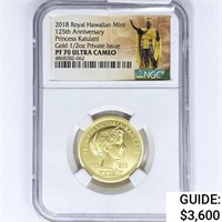 2018 HI 1/2oz Gold Princess Kaiulani NGC PF70 UC