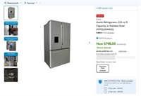 A903  Avanti Refrigerator, 22.1 cu ft Stainless, .