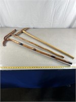 Wooden canes. Set of 3