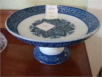 Blue and white Copeland and Son compote, ca 1880.