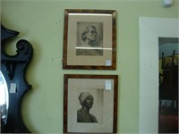 Two signed engravings of men.