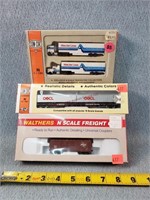 N Scale Semis & 2- Train Cars