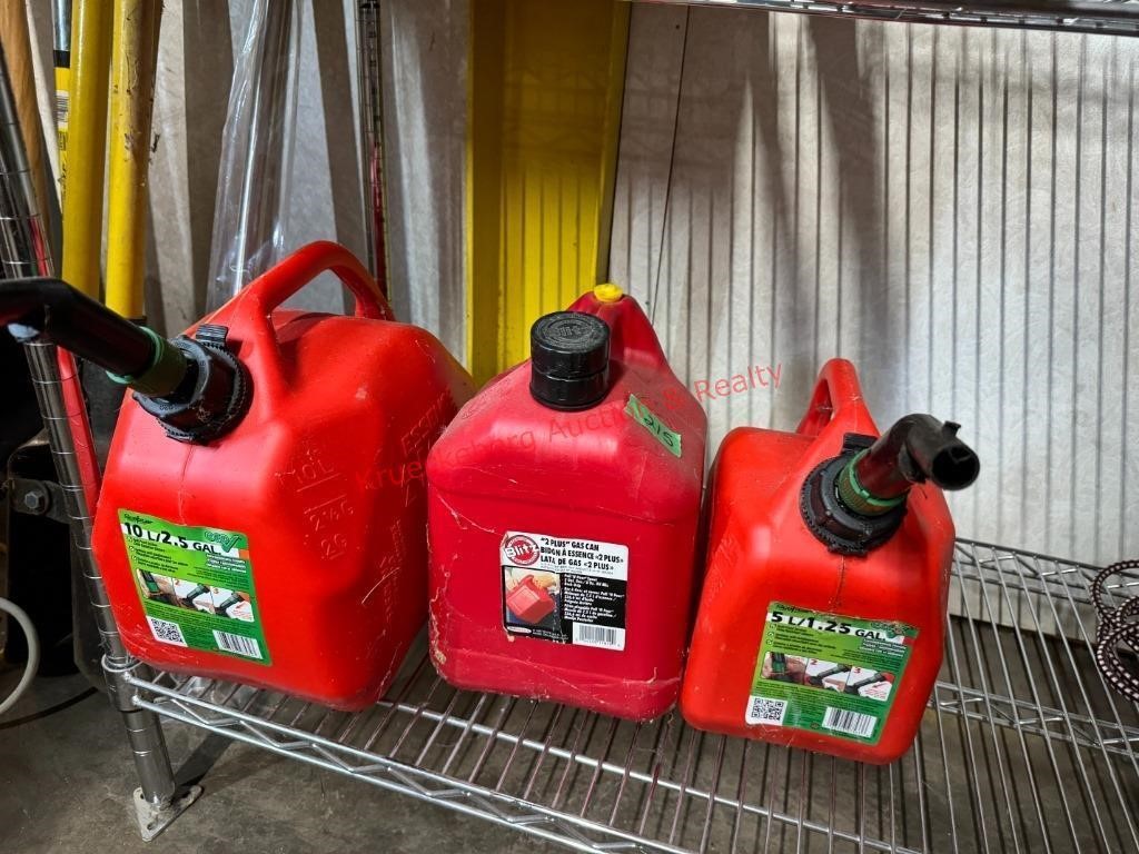 (3) Plastic Gas Cans