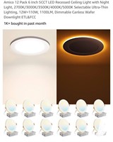 Amico 12 Pack 6 Inch 5CCT LED Recessed