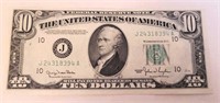 1950 Ten Dollar Bill
