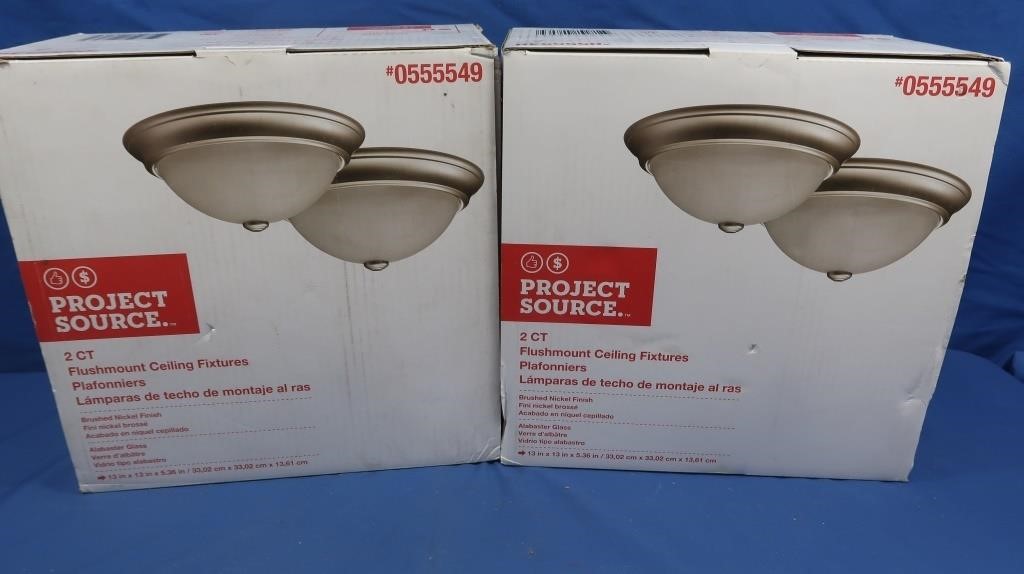 2 NIB Project Source 2 ct 13" Flush Mount Light