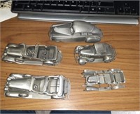 5 Danbury mint pewter cars 1931 Cadillac Phaeton