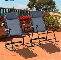 Metal Outdoor Rocking Chair Folding 2-Piece Set