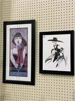 Lot of 2-Contemp. Ladies Prints