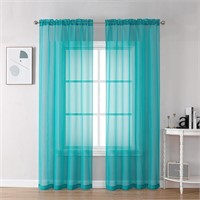 Turquoise Sheer Curtains 42x108