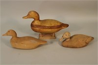 Lot of Three Duck Decoys by Unknown Makers, No