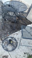 Black metal patio table 4-chairs,