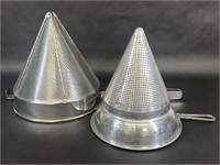 Stainless Steel China Cap Strainer Pair