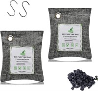 2 Packs 100g Charcoal Deodorizer Bags with Hooks
