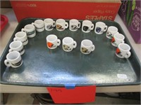 16 Mini Collector Football Mugs.