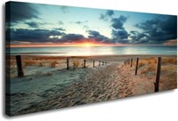 Youkis Beach Sunset Wall Art Canvas Print, 20"x40"