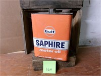 Vintage Gulf saphire oil can