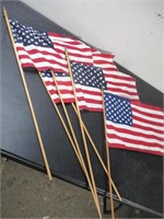 Lot of Six Smaller American Flags