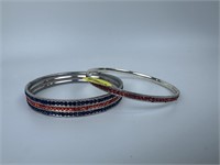 Orange & Blue Rhinestone Bracelets
