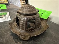 ANTIQUE IRON INKWELL INK WELL