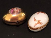 Pair of Limoges Hand Painted Trinket Boxes