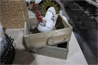 WOODEN BASKETS & A ROOSTER