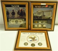 (3) framed coin collector’s sets to include: