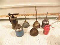 6 OIL CANS, SMALL TORCH