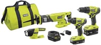 RYOBI ONE+ 4-Tools w/(2) Batteries, Charger, Bag